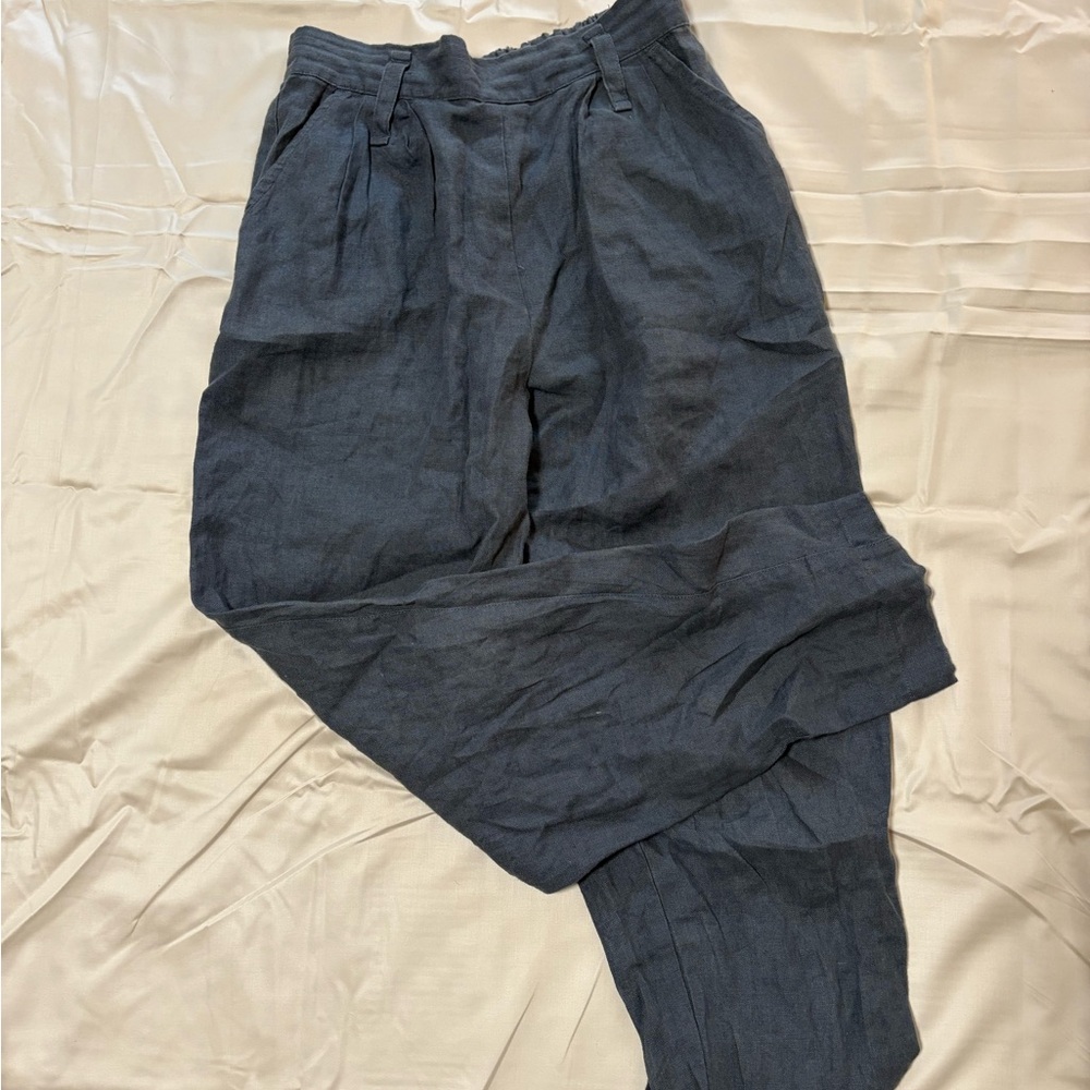 notPERFECTLINEN grey blue pant.